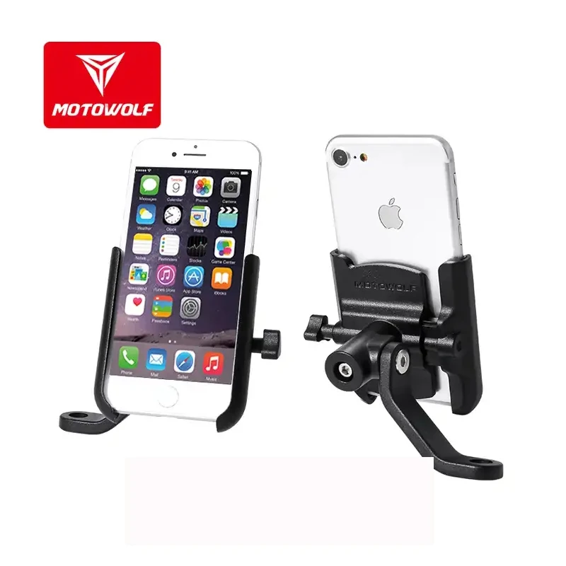 Aluminium motorfiets gemodificeerde stuur telefoonhouder universele achteruitkijkspiegel fiets houder Soporte Celular Moto