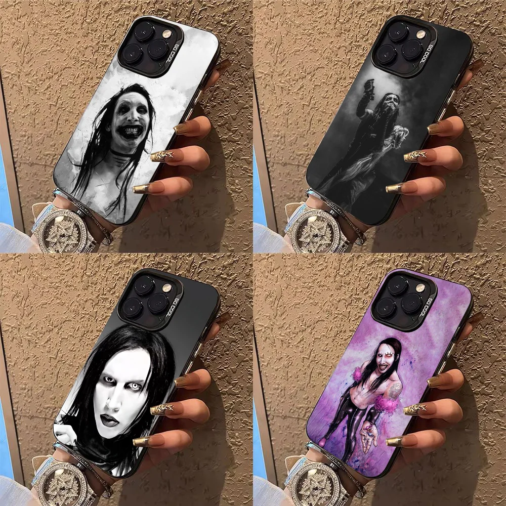 M-Marilyn Manson Singer Phone Case  Phone Case For iPhone 14 16 15 11 12 13 Pro Max Mini Plus Shockproof Cover