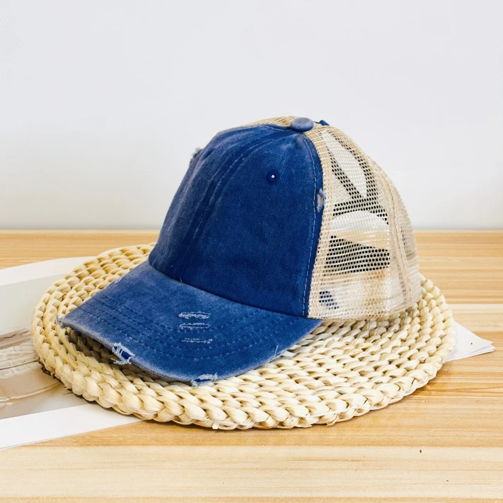 Sommer Männer und Frauen Zunge Schatten Hut Gewaschen Licht Bord Baumwolle Schachtelhalm Baseball Loch Net Kappe