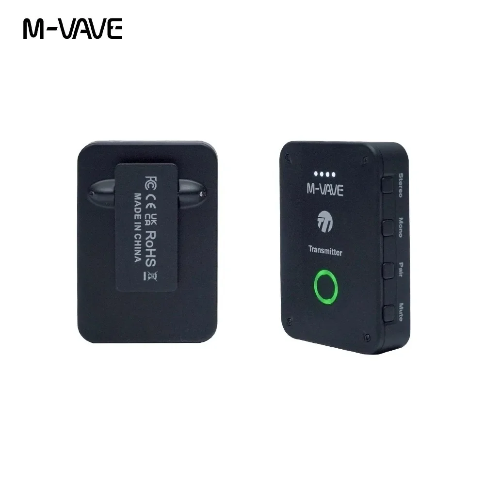 M-VAVE WP-9 2.4GHz Wireless Ear Return Monitoring Transmission System Rechargeable Stereo Mono Stage Audio Transmitter Receiver