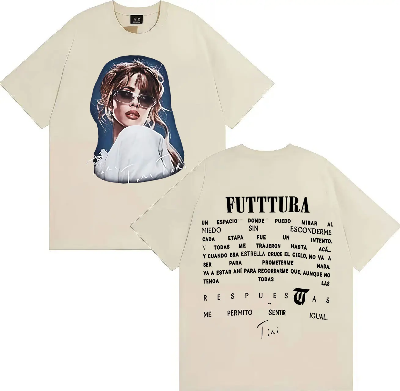 الصيف الساخن المغني صيني فوتتورا ألبوم البوب الموسيقى القوطية القمم مزدوجة الوجهين طباعة فضفاضة قصيرة الأكمام Tshrit الرجال الملابس المتضخم #6