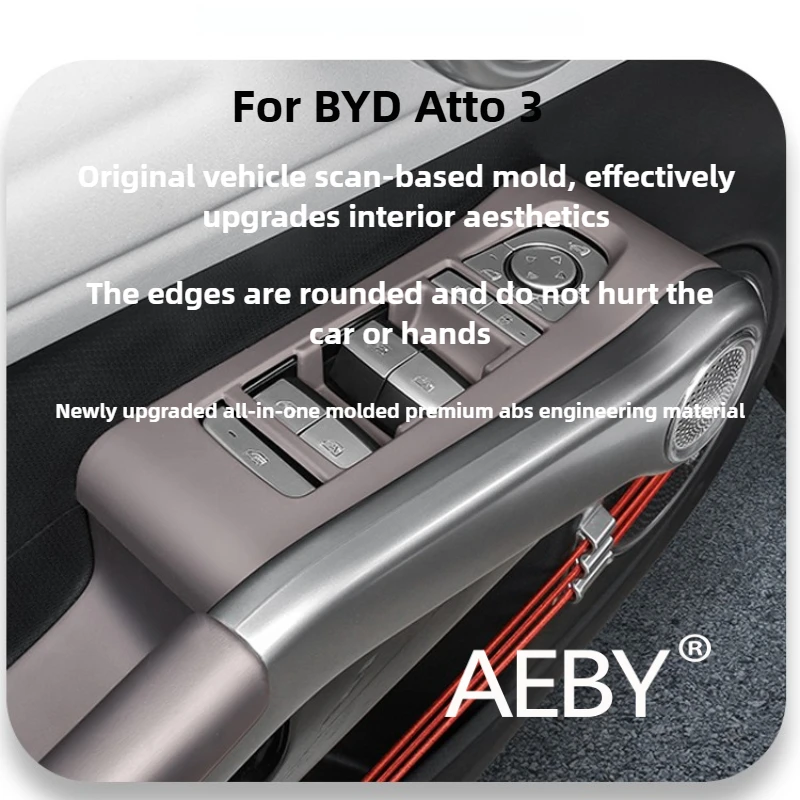 

AEBY For BYD Atto 3 Smart Driving Edition 2022-2025 Dashboard Door Trim Kit,Anti-Scratch Protective Film Decals,Interior Sticker