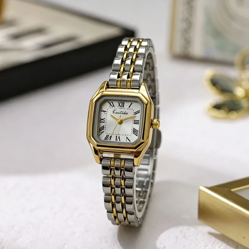 Römisches Zifferblatt Kleine Quadratische Uhr für Damen Mode Quarzuhren Luxus Geschenk Armbanduhren Großhandel Golduhr Relojes Para Mujer – Detail 10