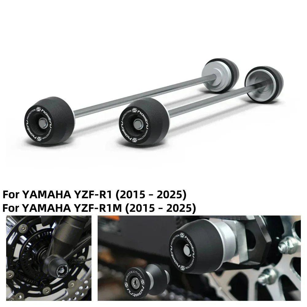 

For Yamaha YZF-R1 2015-2023 2024 2025 YZF-R1M 2015-2023 2024 2025 Rear Front Axle Fork Crash Slider Motorcycle Wheel Protector