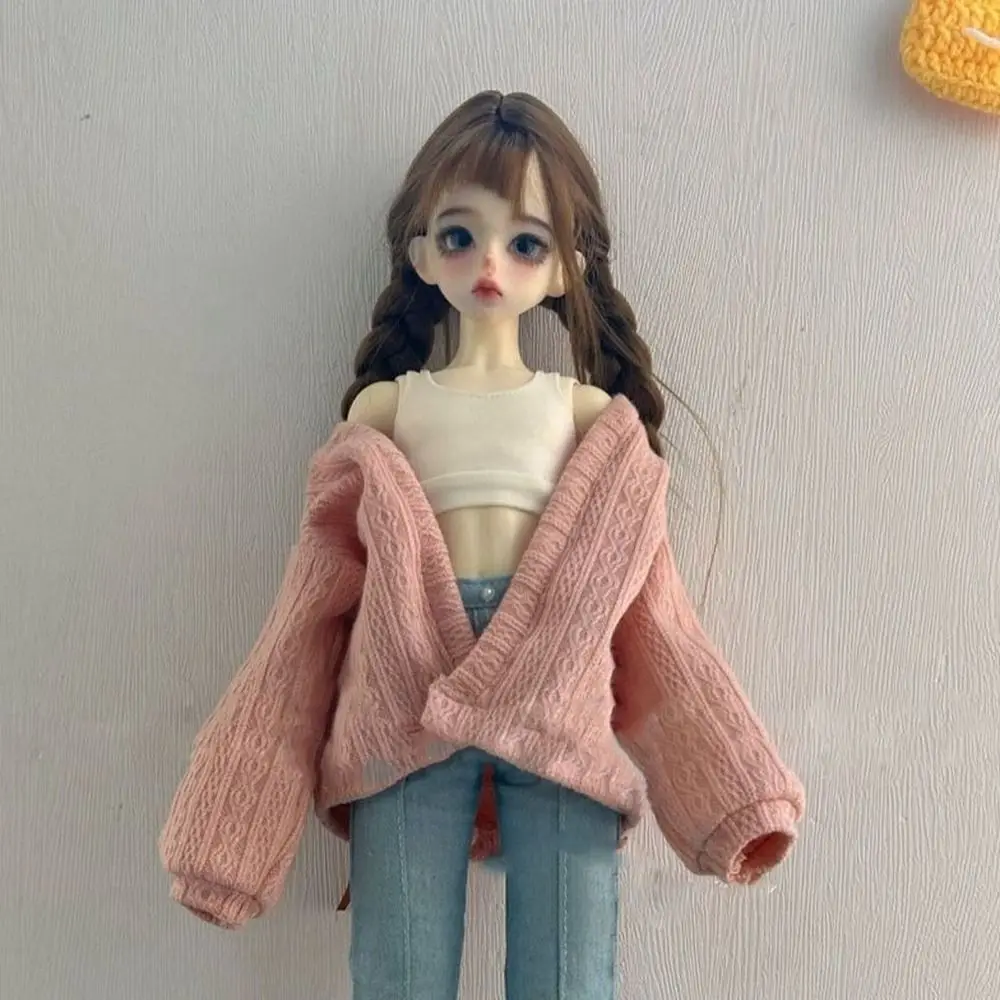 カジュアルウェアニットカーディガンエレガントミニトップスコートかわいいセーター 1/4 1/6 BJD 30/45 センチメートル人形 DIY 服アクセサリー