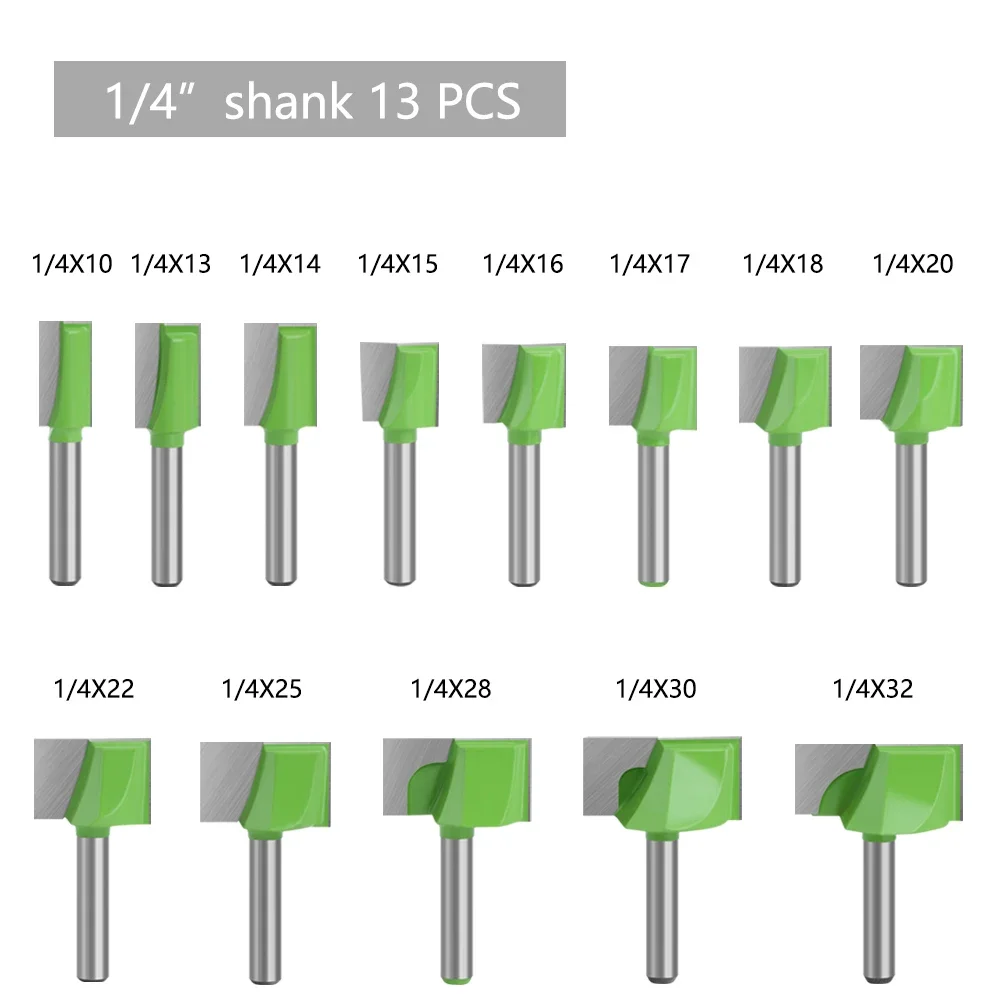 LAVIE 1/4-Zoll Schaftfräser-Set, 13-teilig, TCT-Bodenfräser, Holzschlitzwerkzeug 10-32mm Länge C07006T13AGN – Detail 16