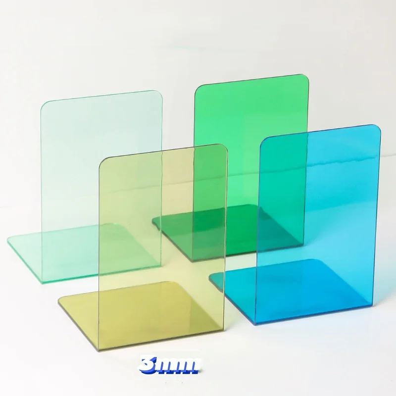 

Bview Art 1pcs L-shaped colourful transparent book desktop storage stand book shelf drop resistant plastic