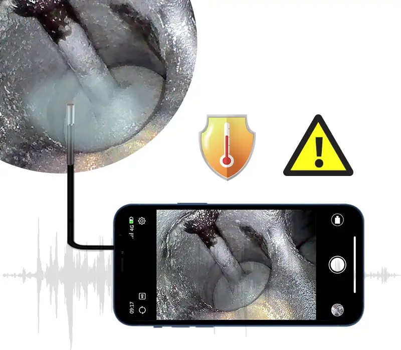 Borescope kamera ular industri portabel, Borescope Video dengan rotasi Joystick 360 derajat Diameter 6mm Diameter 1M tabung Probe