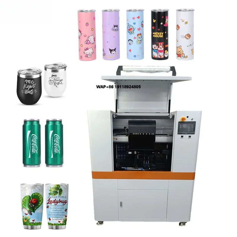 Uv Printer Printing on Glass Wine Bottle Mug Aluminum Can Printing Machine Cylinder Printer With White Varnish