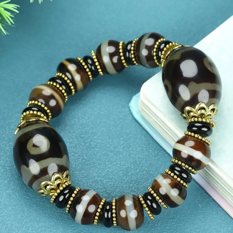 

Tibetan Retro Dzi Bead Agate Bracelet Bracelet, Classic Fashion Ethnic Style Jewelry