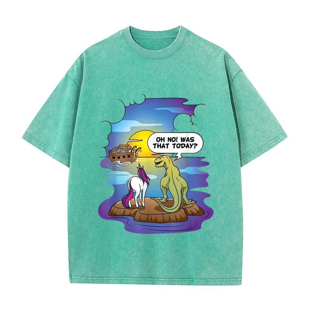 Noah's Ark Christian Bibble The Last Unicorn Dinosaur T-Shirt 빈티지 Oversize Hombre Casual 100 Cotton Short Sleeve Jesus Lover