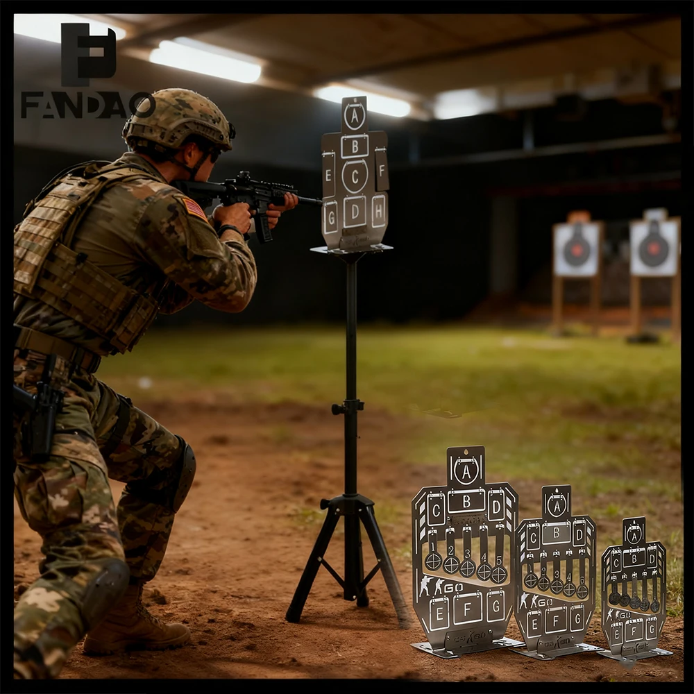 

Tactical Training Metal Target Automatic Reset Stainles Steel Alphanumeric Target with Folding Tripod for Soft Water BB Bullet
