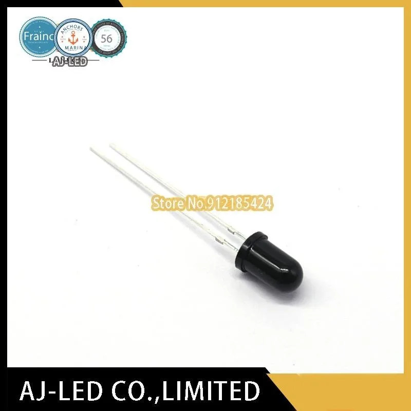 

50pcs/lot LF0038R infrared receiving diode photoelectric receiver 38KHZ diameter 5mm black long-distance round head new