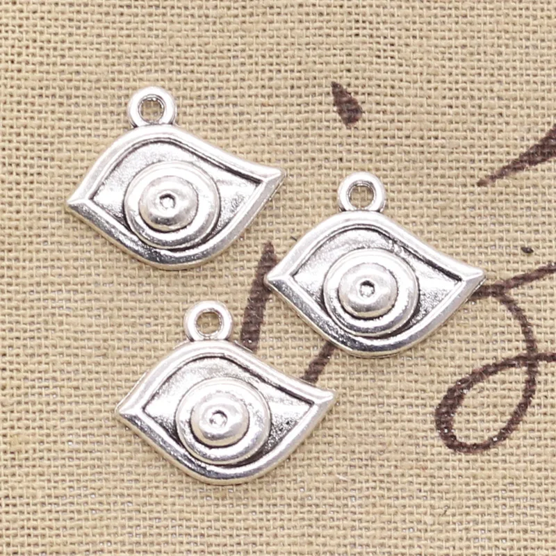 20pcs Charms Evil Eye 21x17mm Antique Silver Color Pendants Making DIY Handmade Tibetan Finding Jewelry