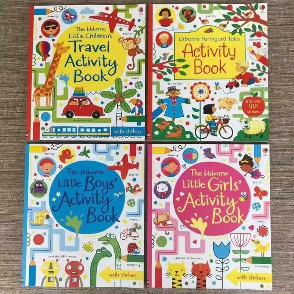 English Travel Activity PAD Children's Maze Book Drawing Book Graffiti Stick Figure Step