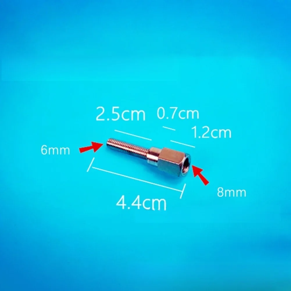 1set Rear Mirror Adapter Screw For Motorcycle Scooter 6mm To 8mm Thread Lengthen Heighten Screw Power Tools Spare Parts