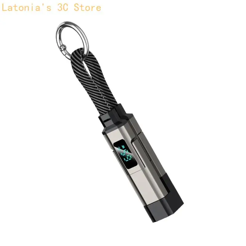 Efficient Digital Display Keychain Data Cable Zinc Alloy USB C Cable for Laptop X3UB