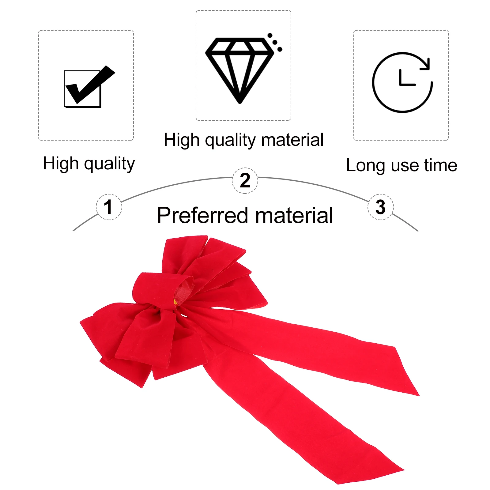 

Lovely Flannel Christmas Bows 4Pcs Beautiful Tree Adornment Bowknot Decor Gift Basket Holiday Decor