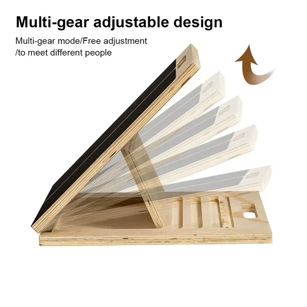 2 in 1 Wooden Wedge Footrest Portable 4 Height Levels Calf Stretcher Slant Board Durable Non-slip Wooden Slant Board