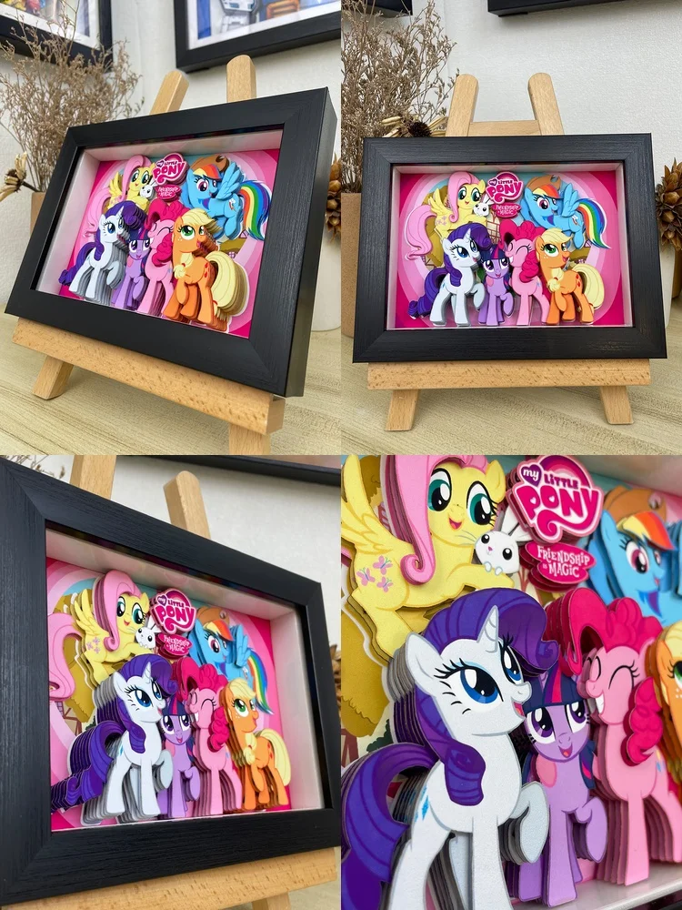 My Pony 3D Pop-up Foto Twilight Sparkle Familie Decoratieve Kunst Ambacht Creatief Cadeau voor Meisjes Bureau Display LEUKE Fotolijst