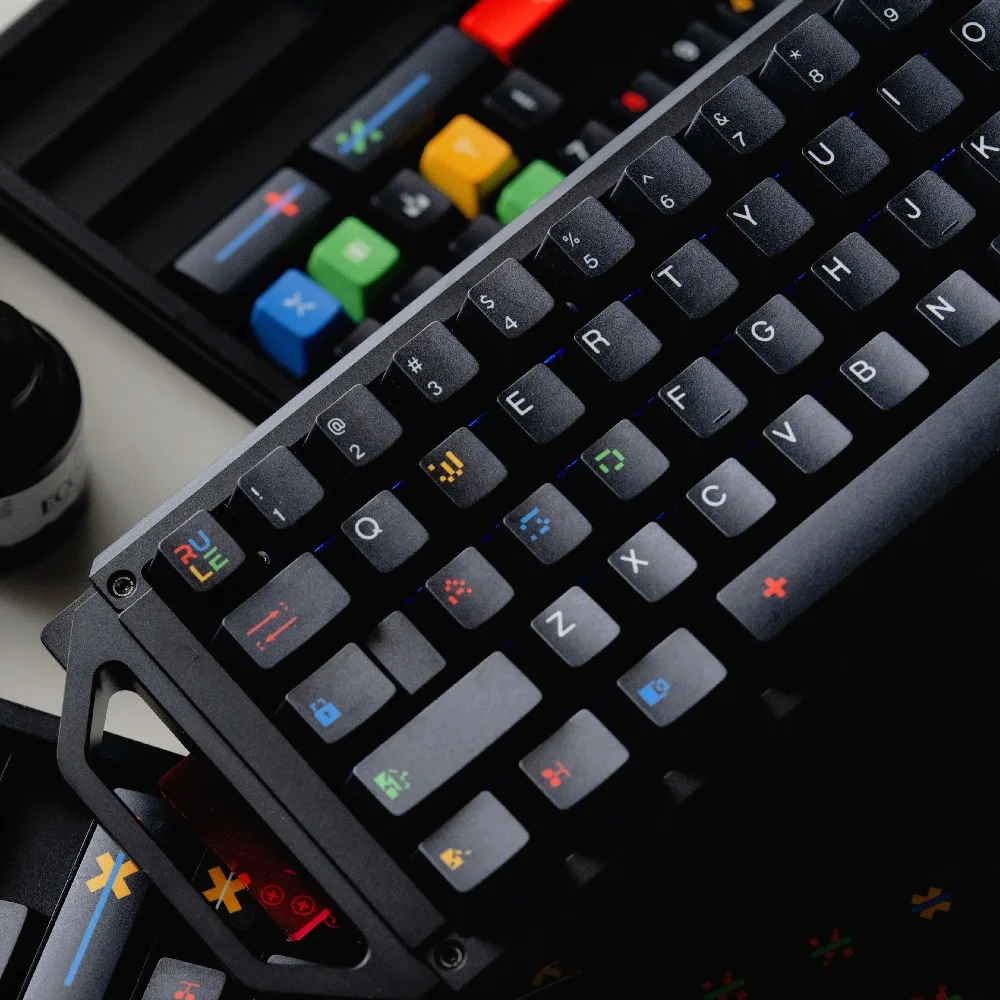 Fundamentum Keycap Set 170key PBT Custom Black Simplicity Keyboard Cap Cherry Profile KeyCap for Mechanical Keyboard Accessories
