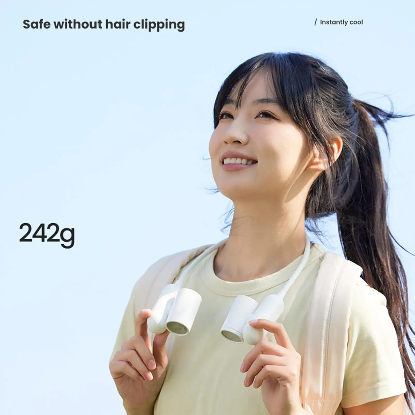 Ventilador de resfriamento pessoal para pendurar no pescoço para atividades externas, ciclismo, esportes