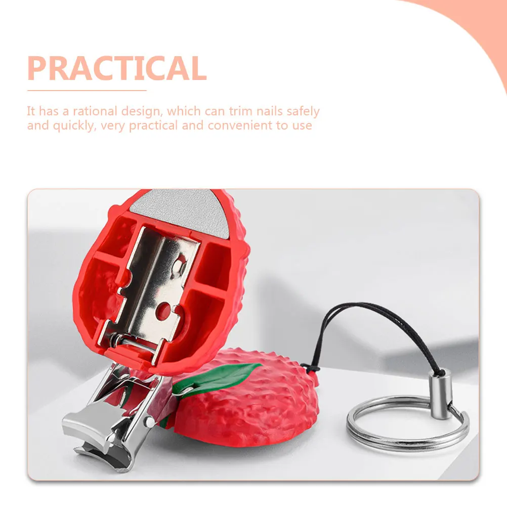 

Cute Strawberry Clipper Portable Fingernail Sturdy Stainless Steel Women Kids Manicure Tool Household Travel Keychain Small