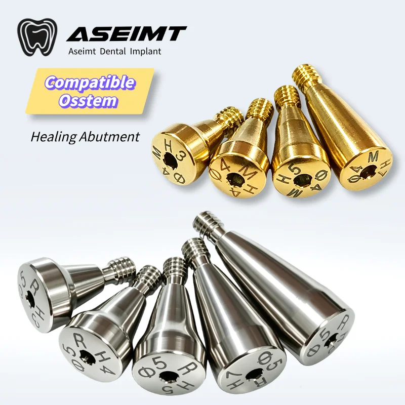 Compatible Titanium Grade 5 for Osstem Healing Abutment Healing Cap Service Custom CNC Machined Dental Factory Direct Sales