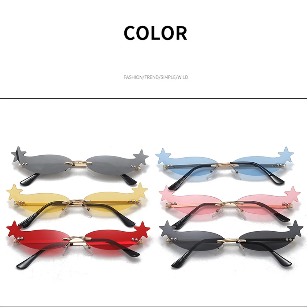 

Retro Pentacle Sunglasses Creative Fun Party Photo Props Costume Eyewear For Halloween Christmas Cosplay Women Men Gold Frame