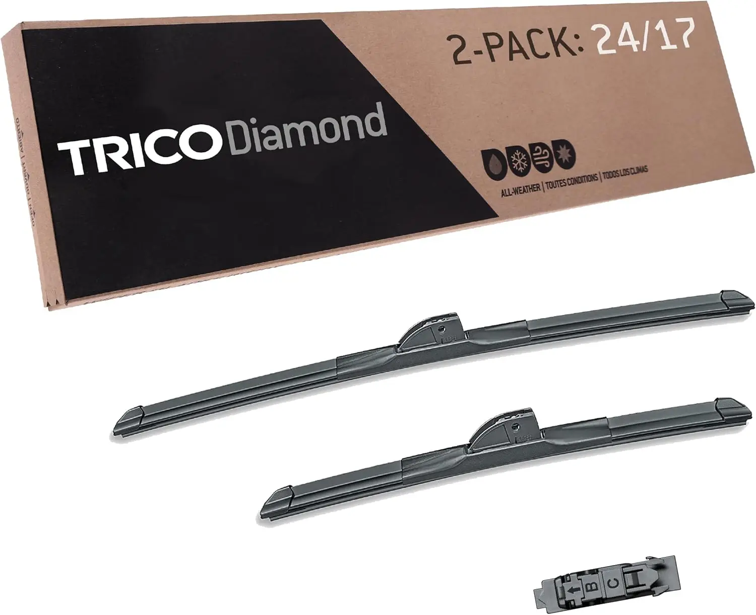 

Набор всепогодных щеток стеклоочистителя премиум-класса 24 + 17 дюймов для выберите моделей транспортных средств — плавный и тихий