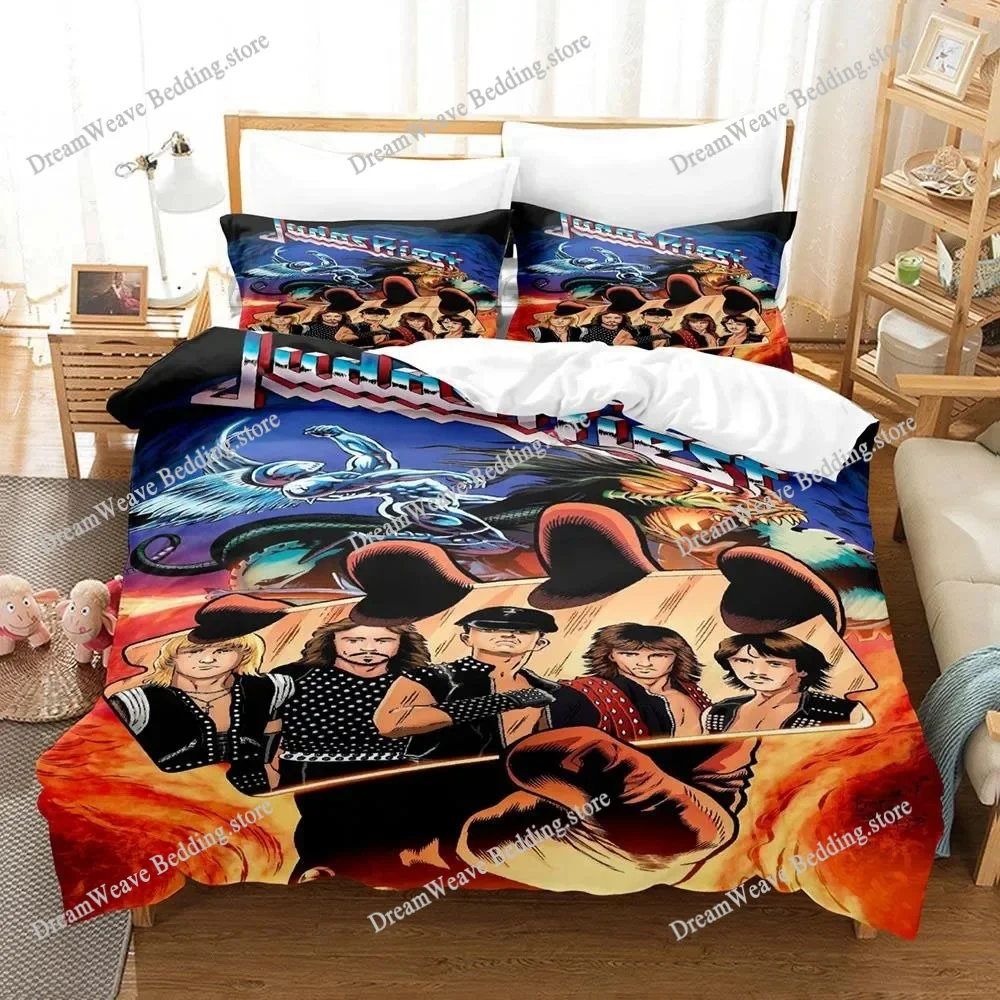 

Judas Priest Bedding Set Single Double Queen King Size Hip Hop Duvet Cover Set for Boys 3D Print Bedclothes Home Textileextile
