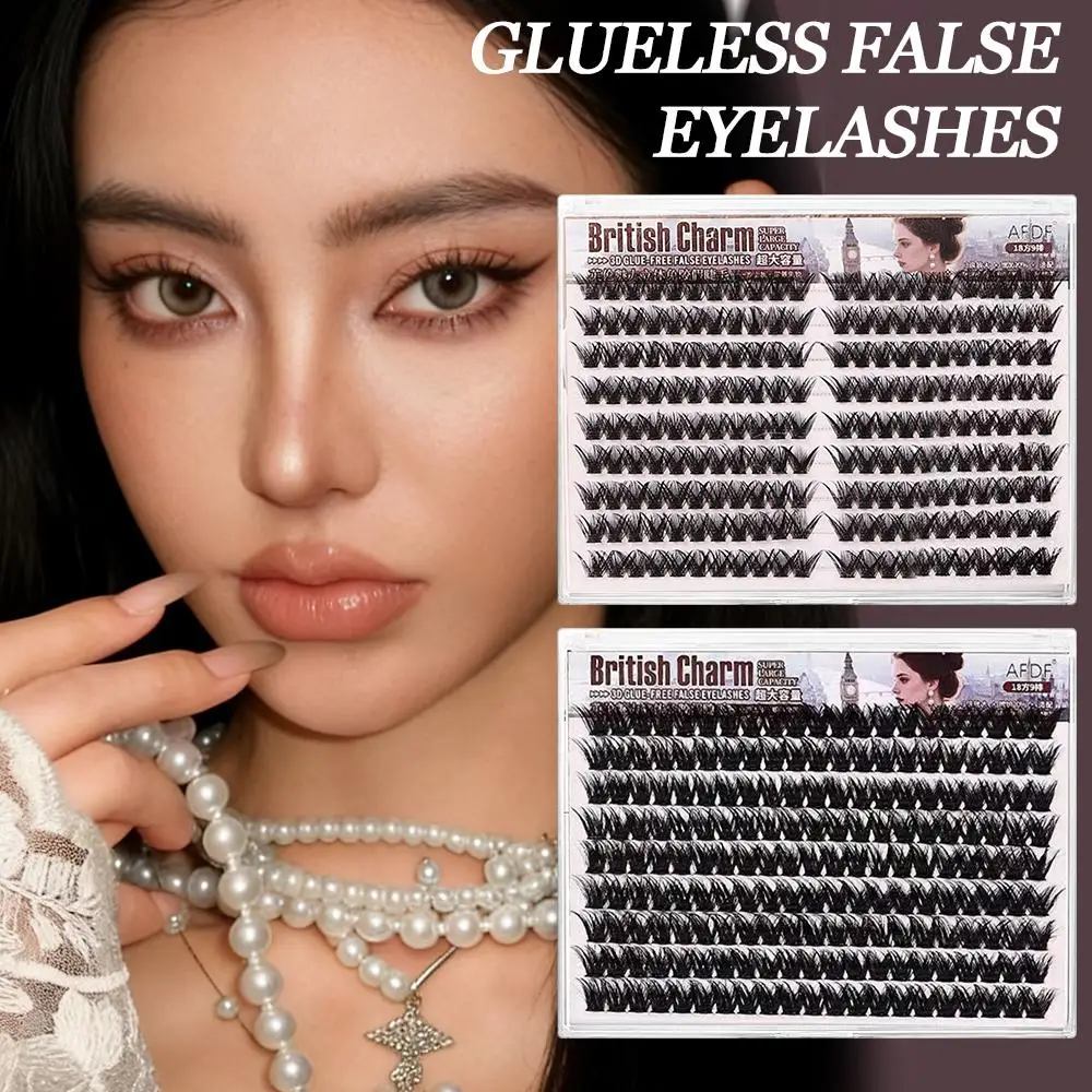 Cílios postiços sem cola de grande capacidade segmentados autoadesivos grossos fofos em quadrinhos singlecluster ferramenta de maquiagem de cílios autoadesivos