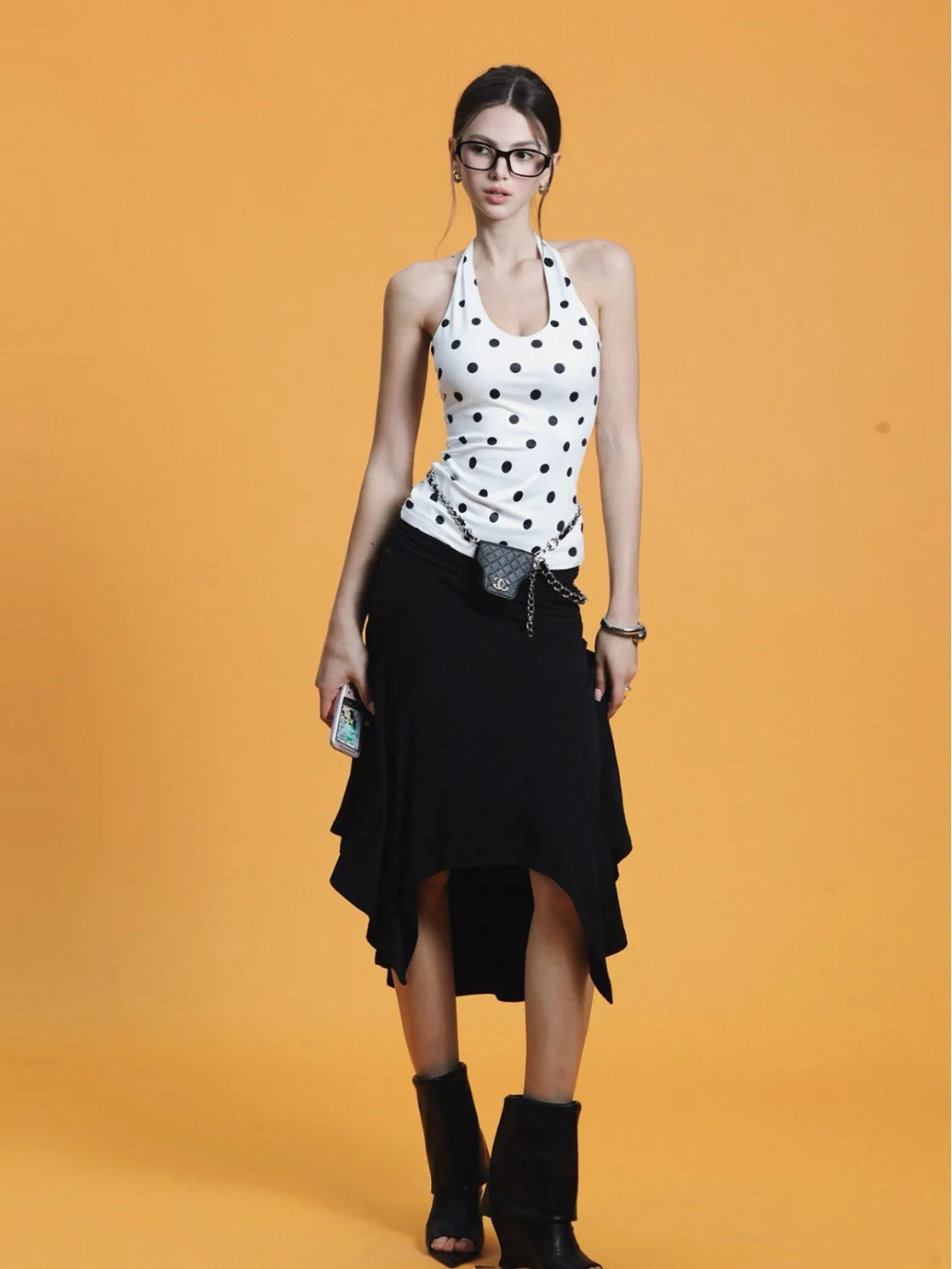 

Faionable Polka Dot Yoga Sports Bra Fitn Gym Vest Outdoor Running Breathable Qui Dry Nylon Spandex Women's Tank Top