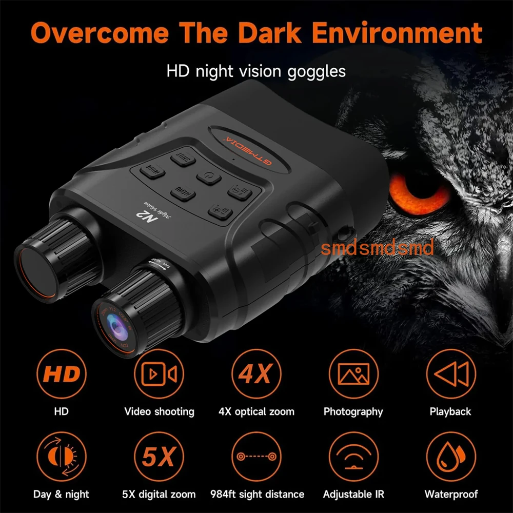 1080P Binocular Infrared Night-Visions Device 5X Digital Zoom Binocular Day And Night Use Photo Video Taking for Outdoor Hunting
