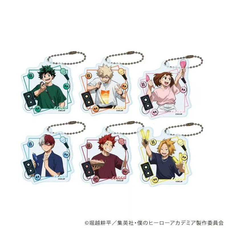 Porte-clés My Hero Academia pour femmes, porte-clés pour hommes, fête karaoké, porte-clés Midoriya Izuku, pendentif acrylique Kaminari Denki, cadeau cosplay