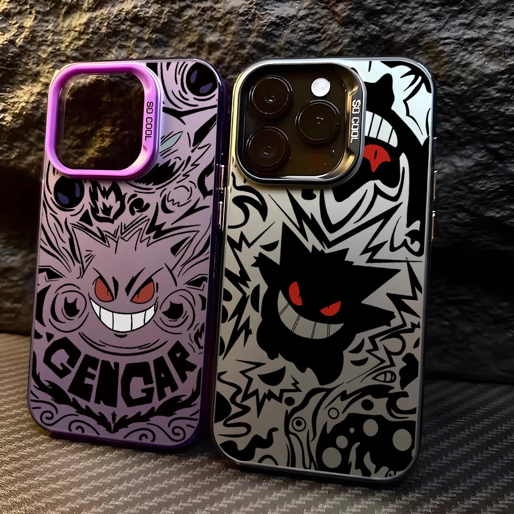 Anime Gengar Phone Case for Oppo Realme C65 C55 C53 C35 C33 C31 C21Y C20 12 11 10 8i Pro Plus 4G 5G Colorful Silver Hard Cover