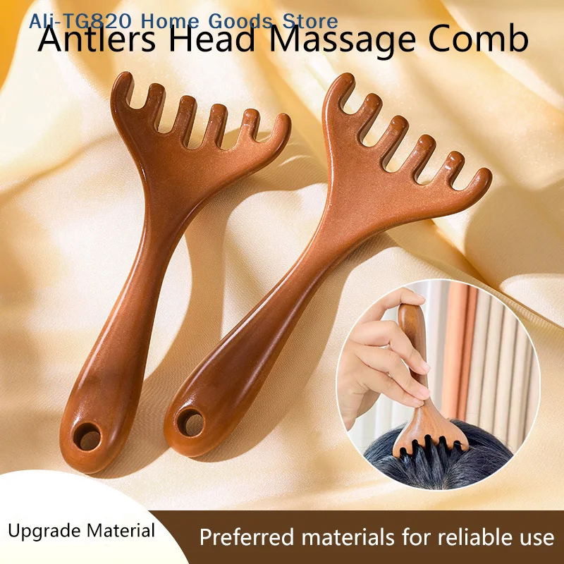 

[TG820]Massage Meridian Comb Six Jaw Resin Head Face Scalp Hair Care Gua Sha Comb Shoulder Neck Comb Acupuncture Therapy