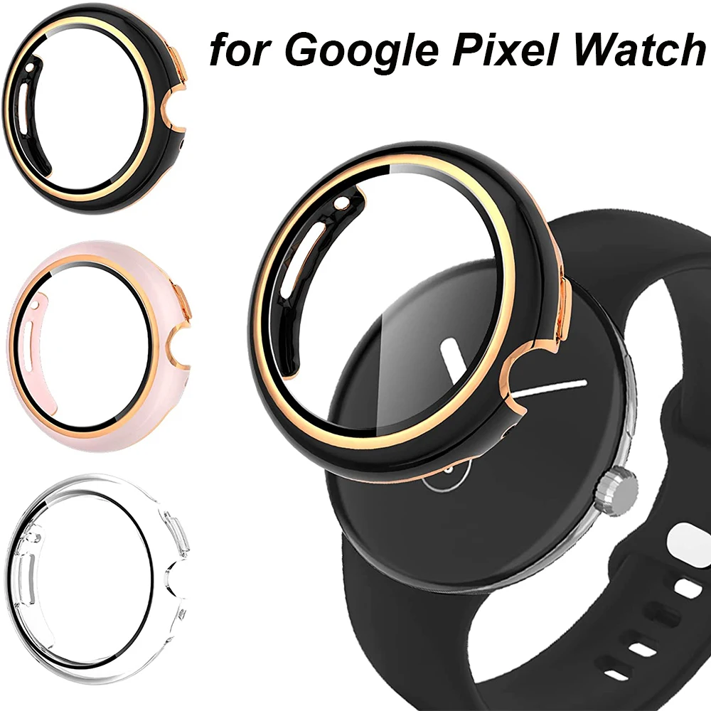 

Tempered Glass+PC Case for Google Pixel Watch 2 Protective Case Full All-Around Bumper Screen Protector For Google Pixel Watch