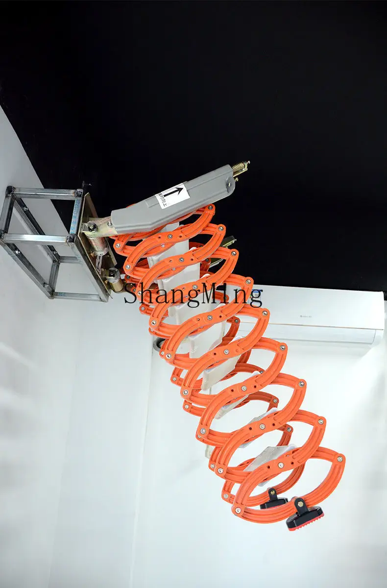 CLfolding aluminum alloy elevator integrated attic telescopic ladder household
