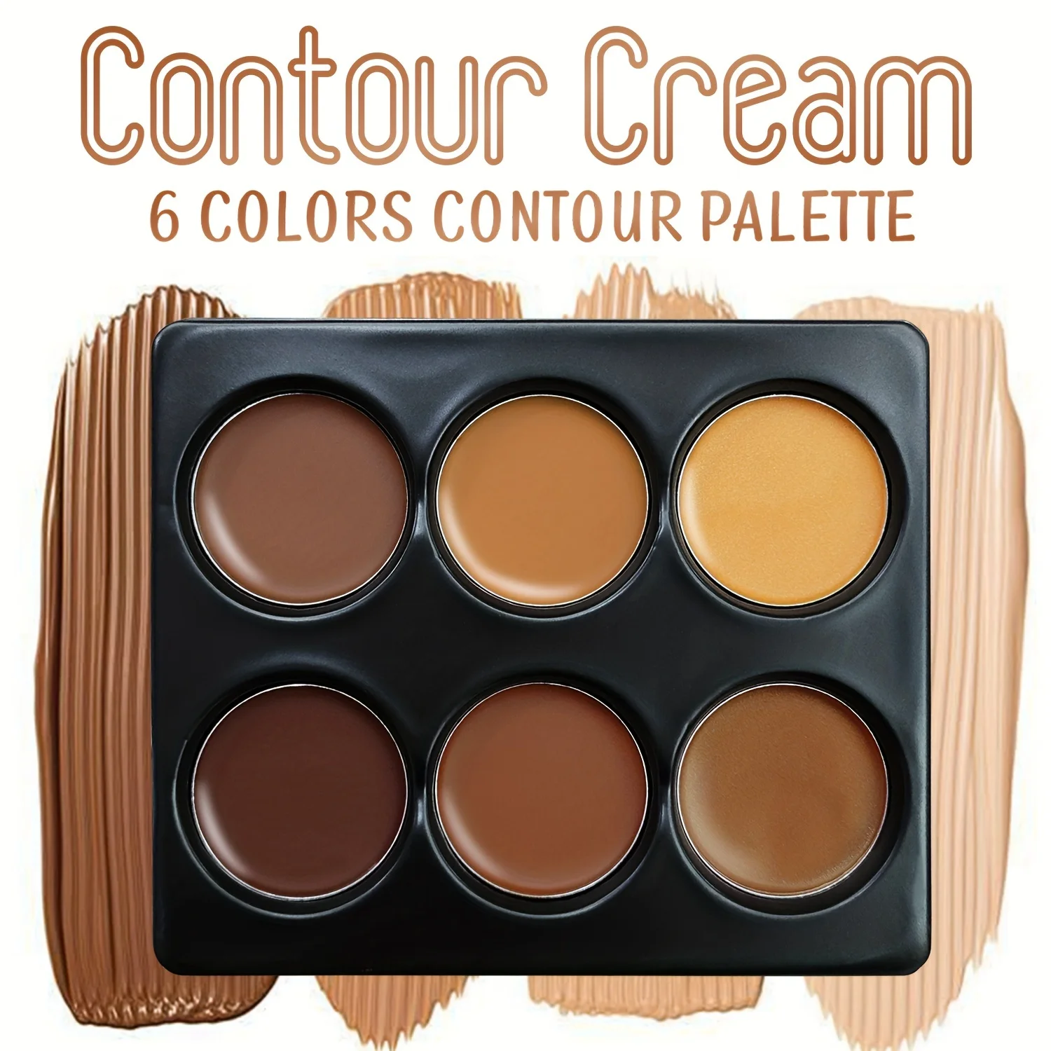 6-Farben-Konturcreme-Palette, langlebige Concealer-Grundierung, Abdeckung für Schönheits fehler, schafft perfekten 3D-Look im natürlichen Glanz