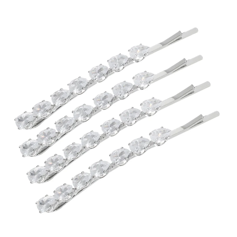 

4pcs Clips Crystal Hairpins For Wedding Crystal Hair Clip Prom Banquet Women Barrettes Hair Accessories