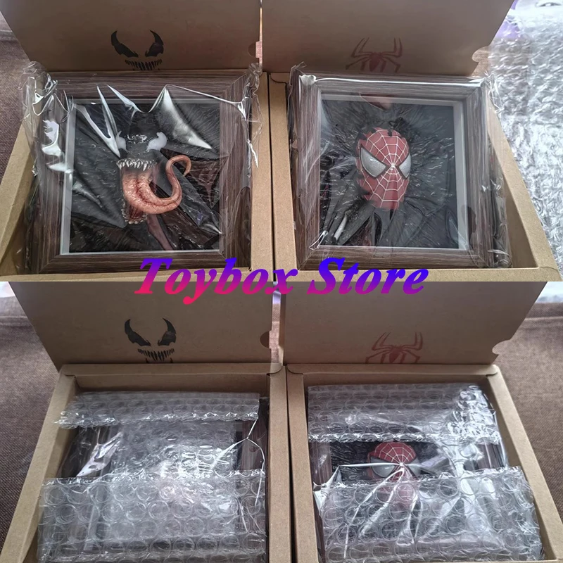 

12.2cm Width Venom Spider-Mask Red/Black Head Photo Frame Ornament Model Toys Accessory Creative Birthday Gifts Fans Collection