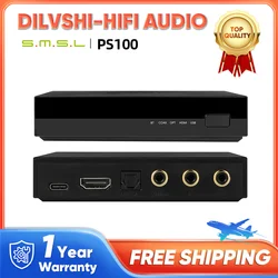 SMSL PS100 Multifunctional Audio Converter ES9023 DAC Chip Home Car Music Audio Converter 24Bit 192kHz HDMI (ARC) Audio For TV