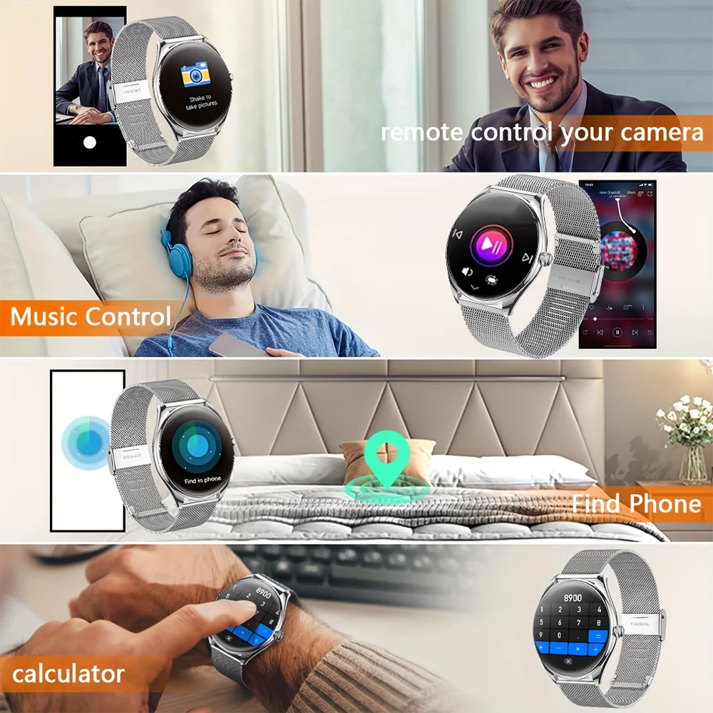2026 DAORKOW New Ultra-Thin Smartwatch 1.43 Inch AMOLED Display Bluetooth Talk Multiple Motion Tracker Music Player USB Charging