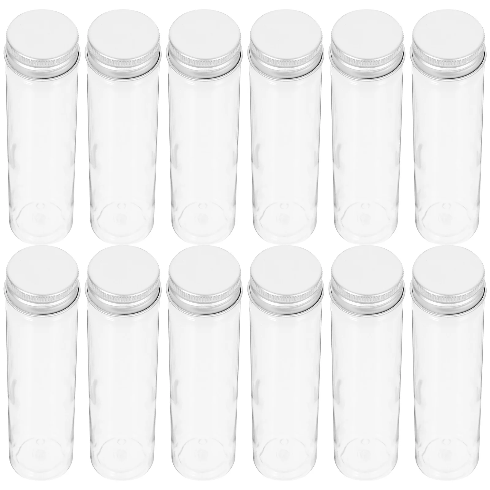 

16 Pcs Test Tubes Vials with Screw Caps Plastic Sample Transparent Lids Testing