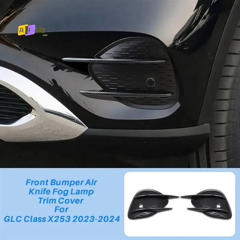 

A03E-1Pair Front Bumper Air Knife Fog Lamp Trim Cover For Mercedes Benz GLC Class X253 2023-2024 Lip Spoiler Grille