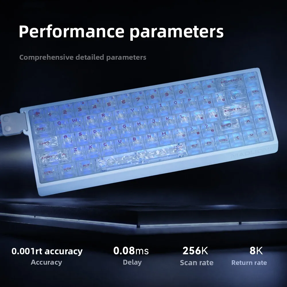 MADLIONS MAD 60/68HE Gaming Magnetic Switch Keyboard 61/68 Key Wired Custom Web Drive Return RT Adjustable Keystroke HotSwap