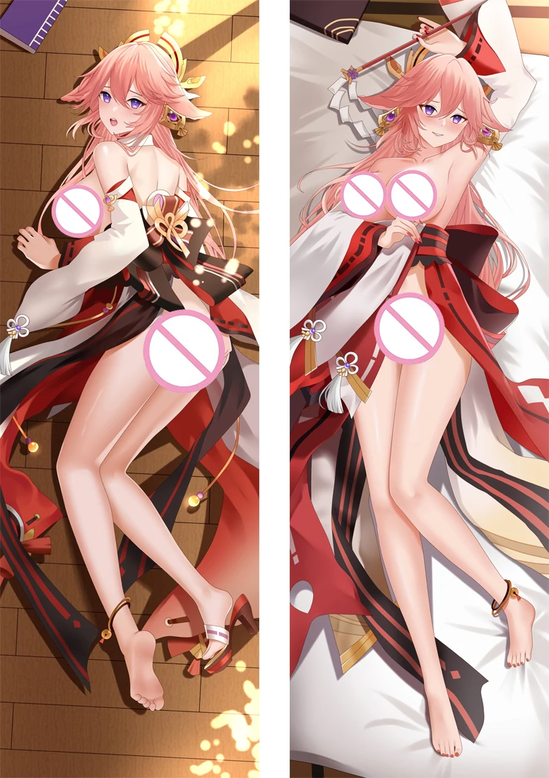 Anime Game Shenhe Dakimakura Yae Miko Pillow Cover Pink Hair Cosplay Candace Characters Long Life Size Body Pillowcase