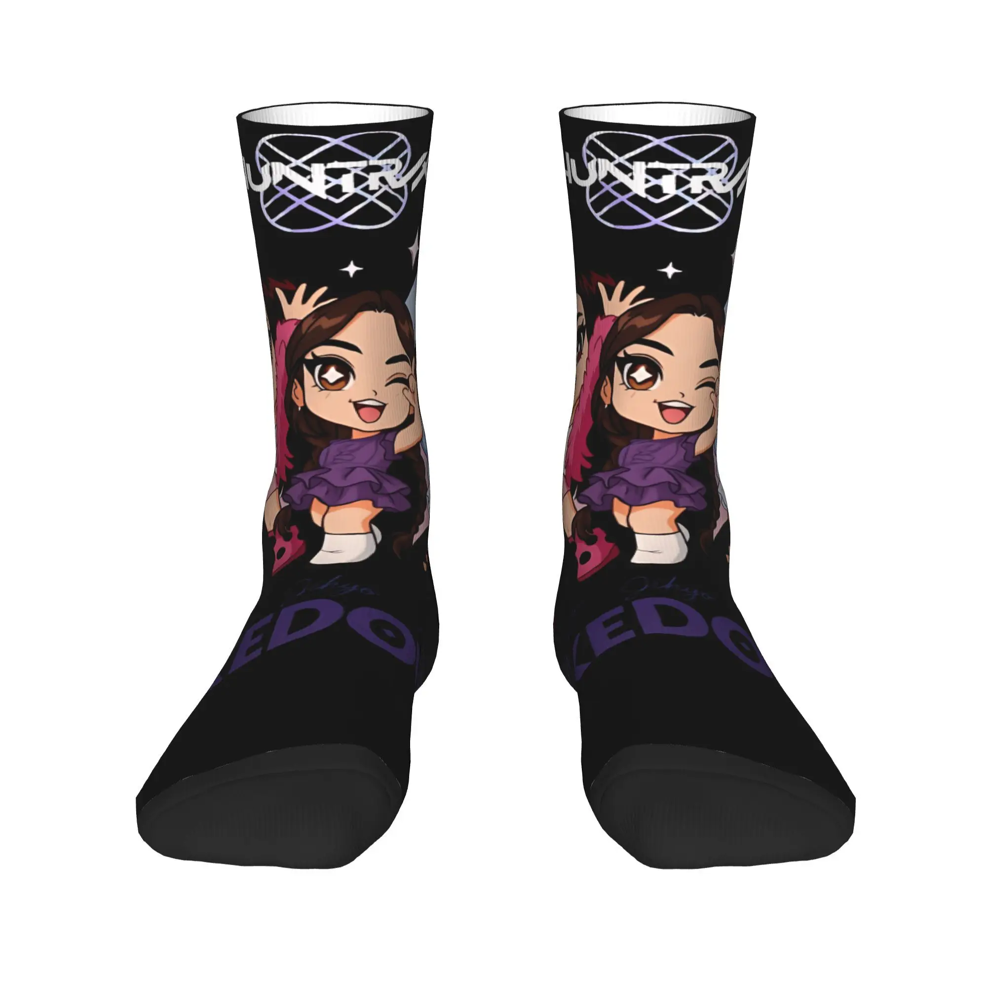 KPop Demon Hunters Socks  Casual Stockings Autumn Anti Sweat Adults Men Socks Comfortable Printed Cycling Socks