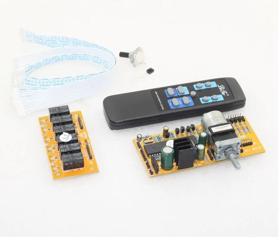 MV04 Four channel Remote Control Volume Kit  Signal selection and VR effect (supporting balanced input and output) AC9V-12V